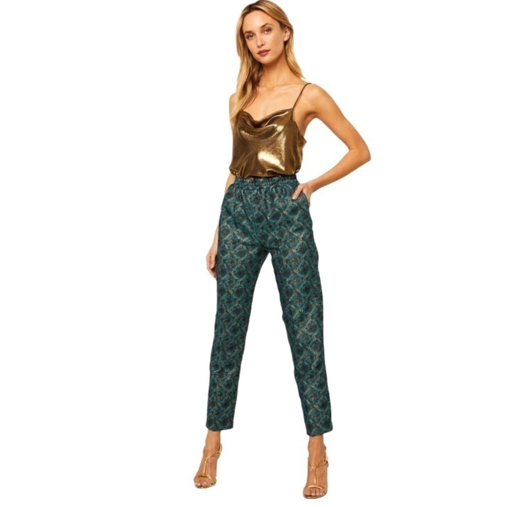 NEW MISA Los Angeles Georgina Jacquard High Waist Pants Size Small